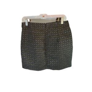 Old navy women’s black gold and silver metallic jacquard mini skirt, size 6